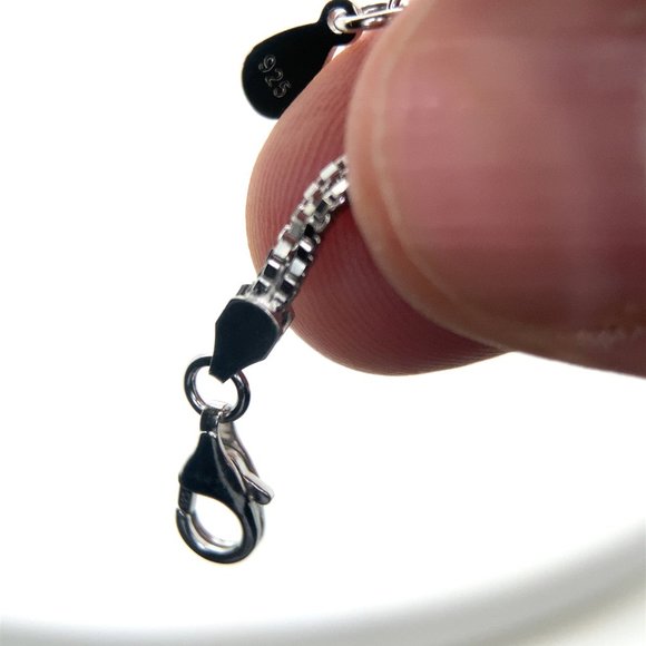 Red Garnet 2.90ct Platinum Finish Solid 925 Sterling Silver Bracelet - Picture 6 of 7